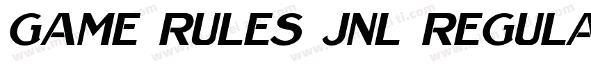 Game Rules JNL Regular字体转换